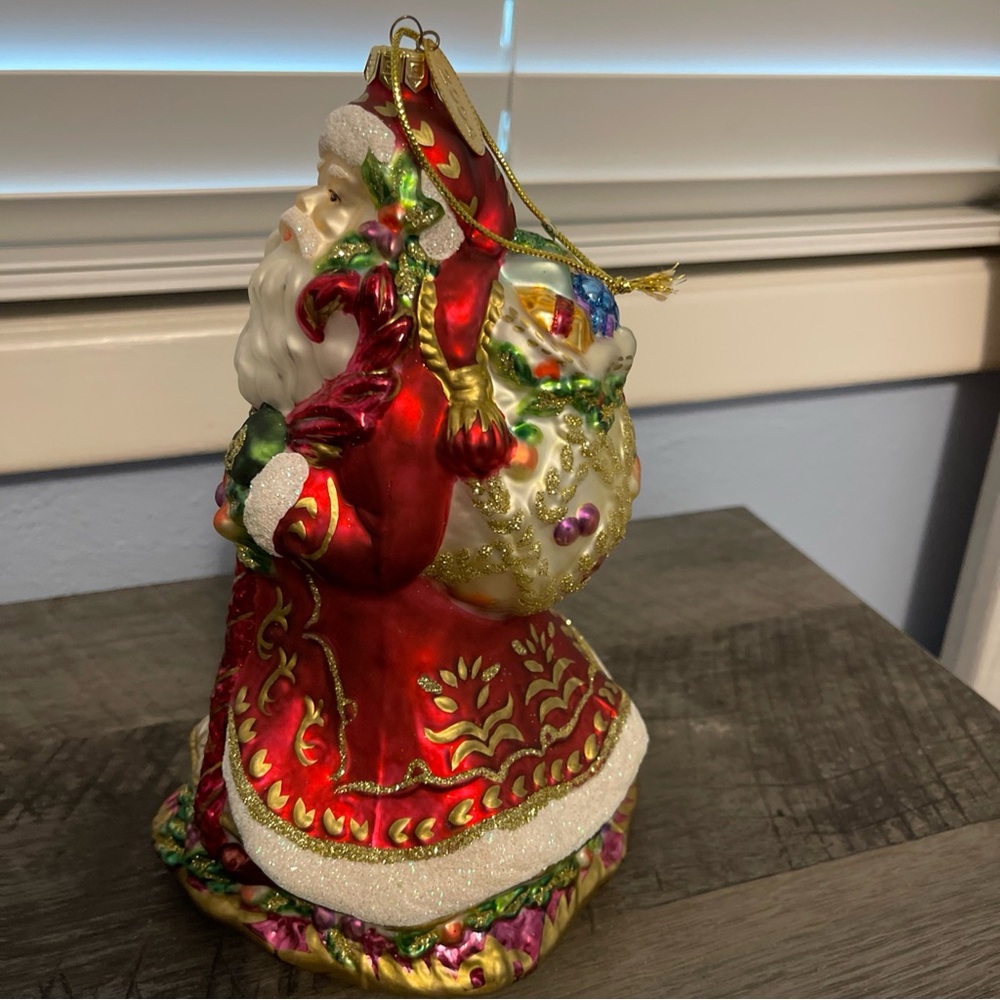 Large Glass Christmas Fitz and Floyd
Santa Claus Ornament Glitter 9" Tall
EUC - Picture 2 of 10